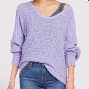 We the free Thiens Hacci sweater lose knit lilac dolman sleeves small